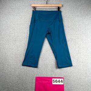 32 Degrees Cool Cropped Leggings Blue Womens Small Performance Stretch